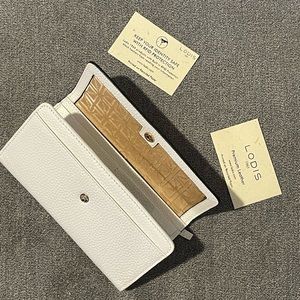 LODIS Kate Classic Mini Wallet White Genuine Leather Never Used